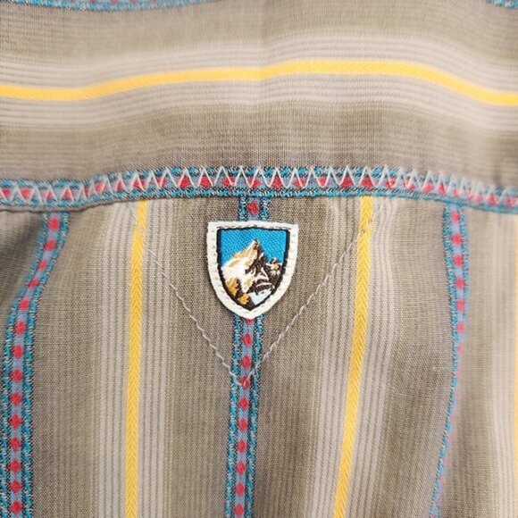Kuhl Shirt Mens Large Gray Striped Short Sleeve Casual Hiking Outdoor Walking - Picture 4 of 10